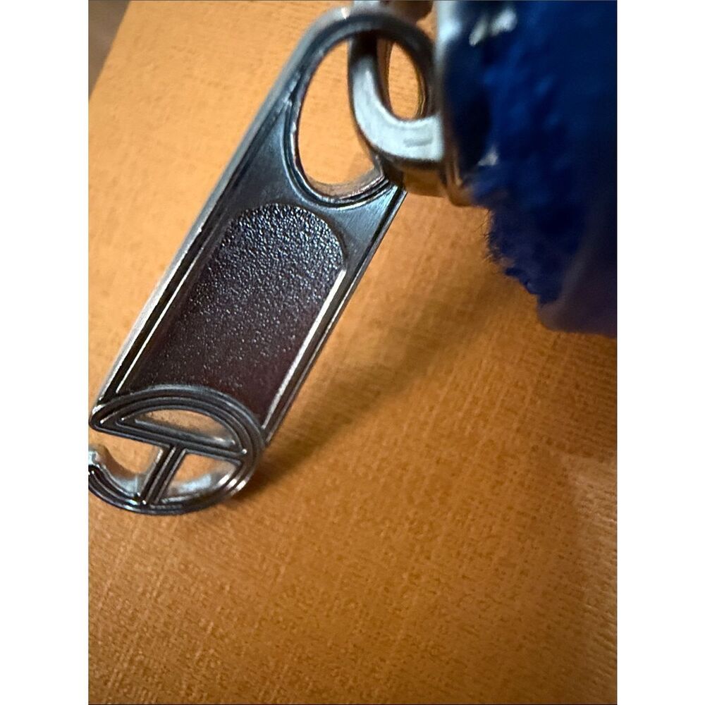 Telfar Zip Wallet with Embossed Logo in Blue - Picture 2 of 3